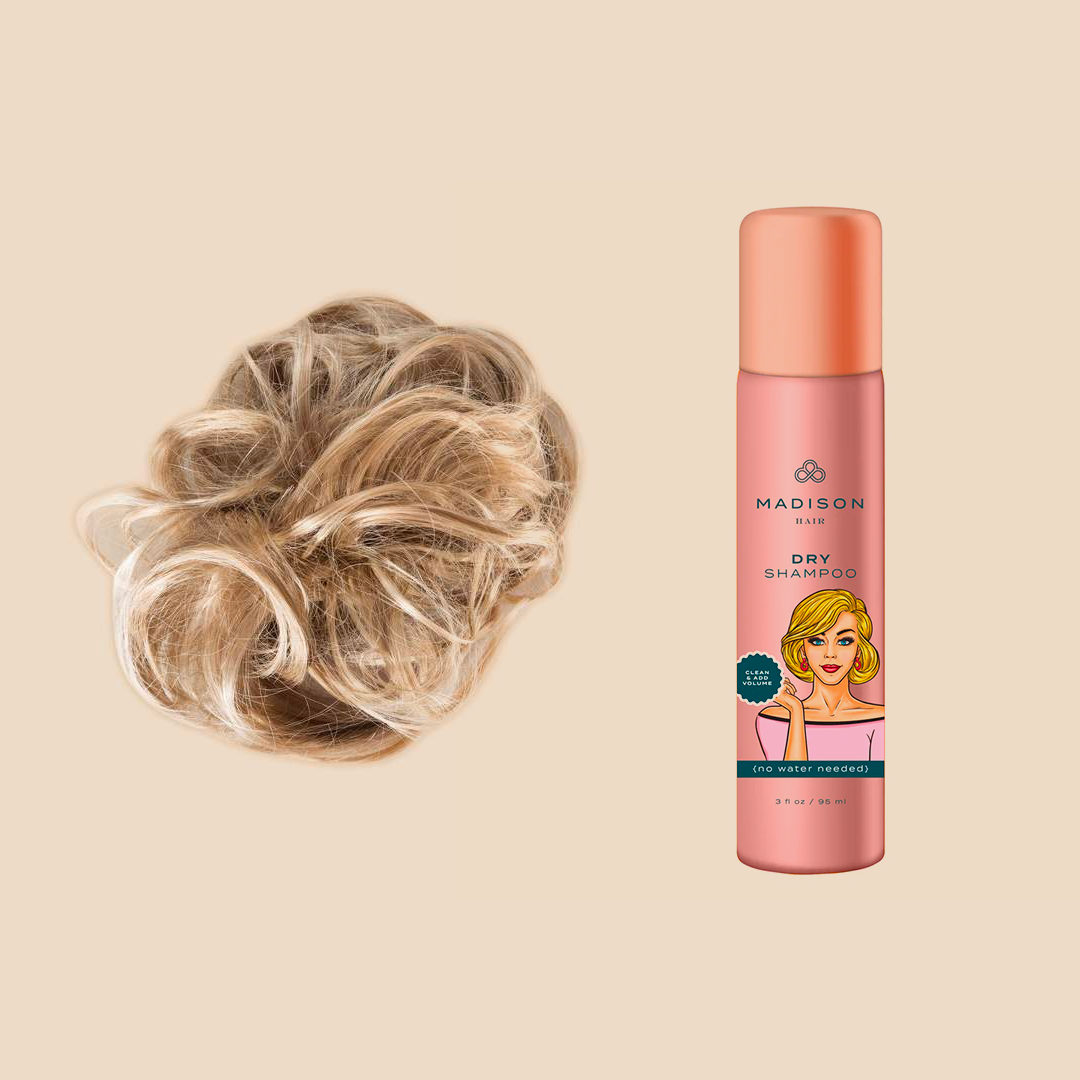 Madison Braid Bundle - Top Knot Ponytail Holder & Dry Shampoo - Ashy Highlighted