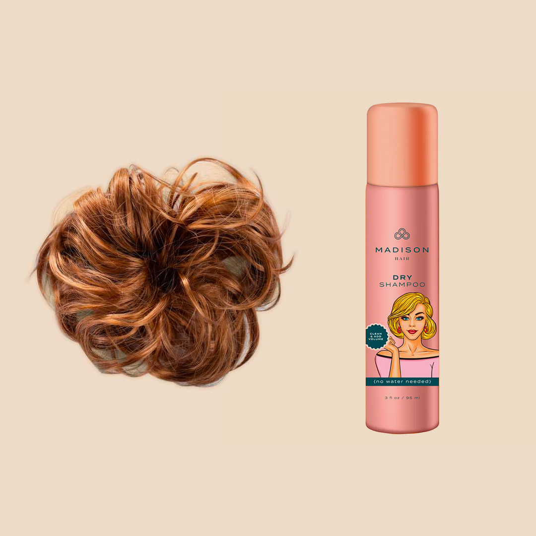 Madison Braid Bundle - Top Knot Ponytail Holder & Dry Shampoo - Golden Red