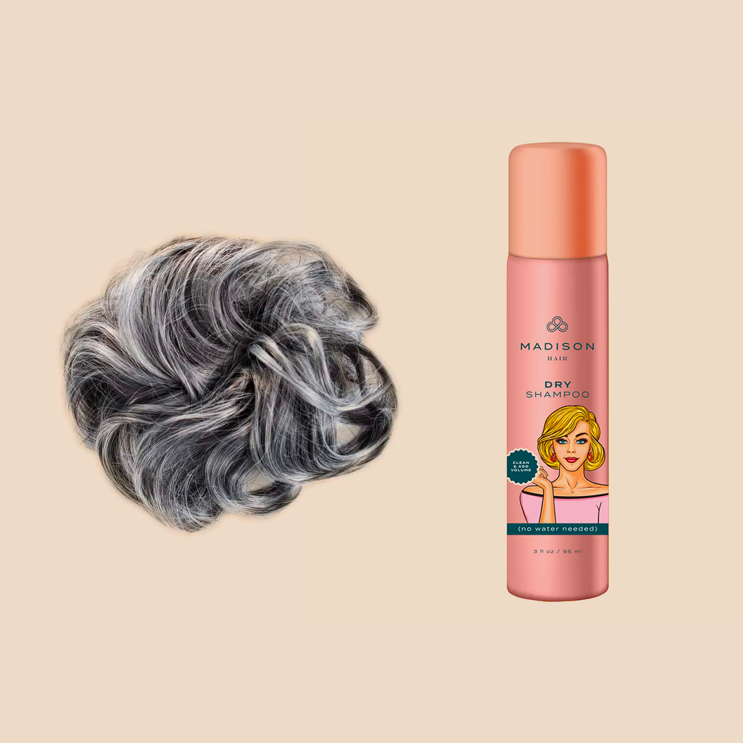 Madison Braid Bundle - Top Knot Ponytail Holder & Dry Shampoo - Salt & Pepper