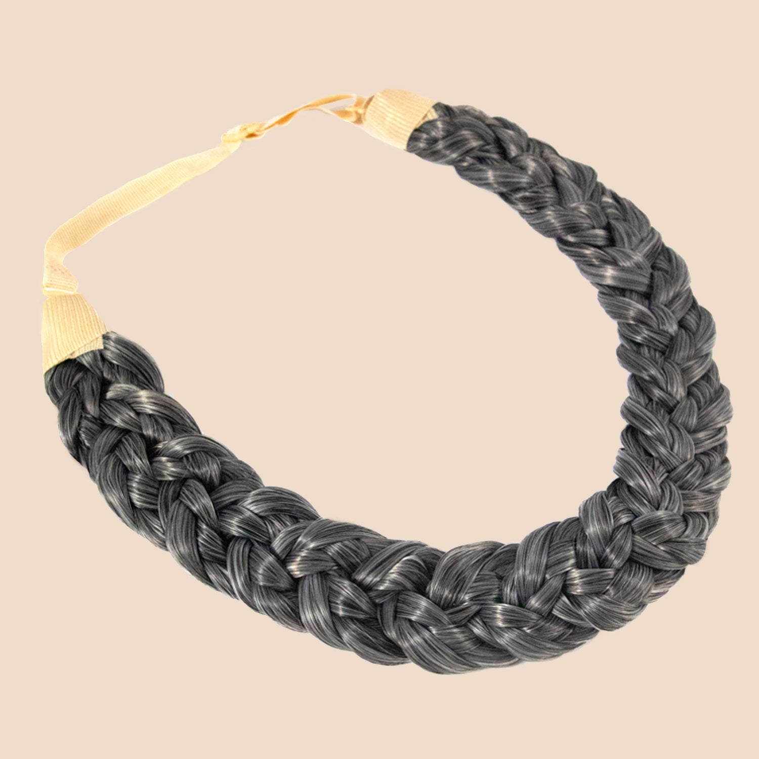 Shimmer Nine Strand - Braided Headband - Salt & Pepper