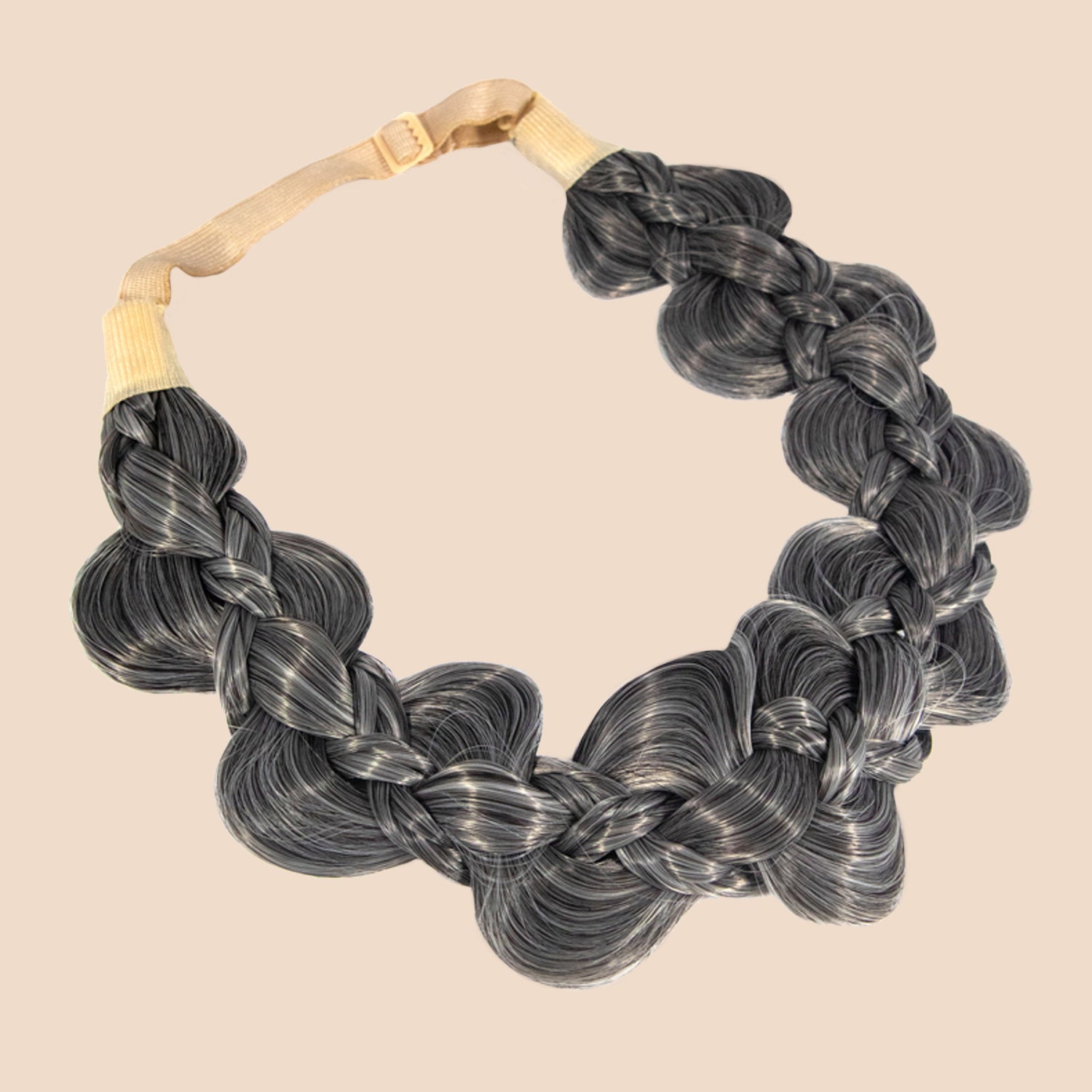 Winged Beauty - Braided Headband - Salt & Pepper