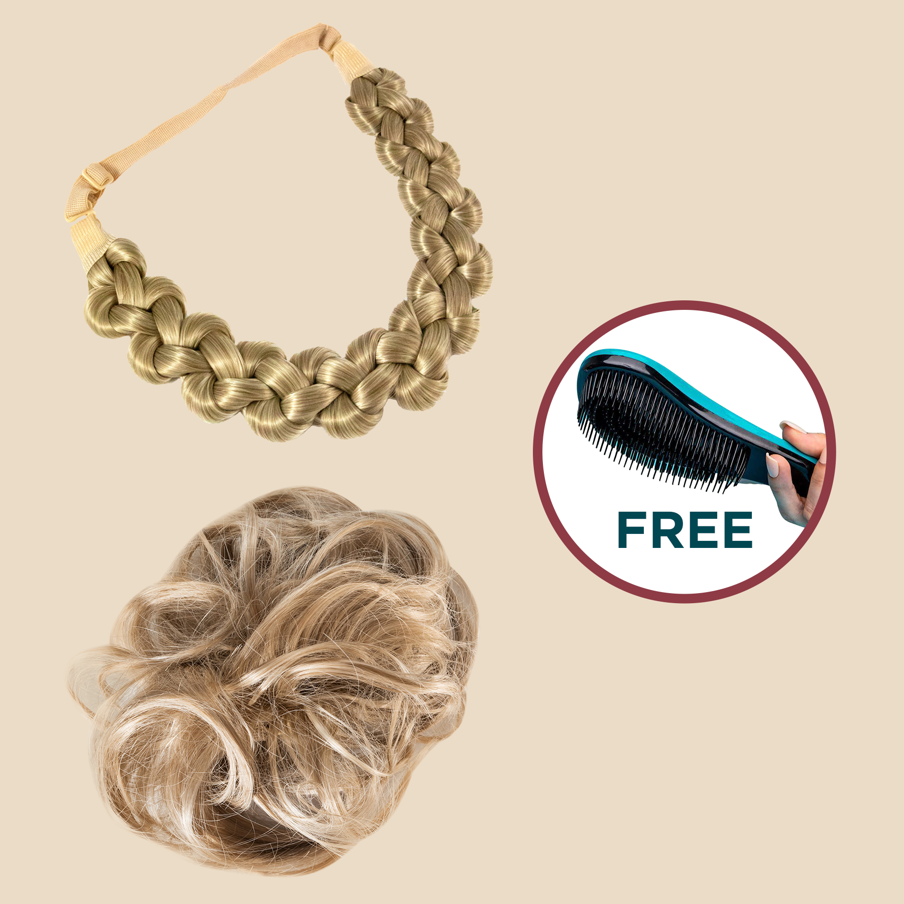 Madison Braids Bundle - Addie Knots, Top Knot + FREE Detangler Brush