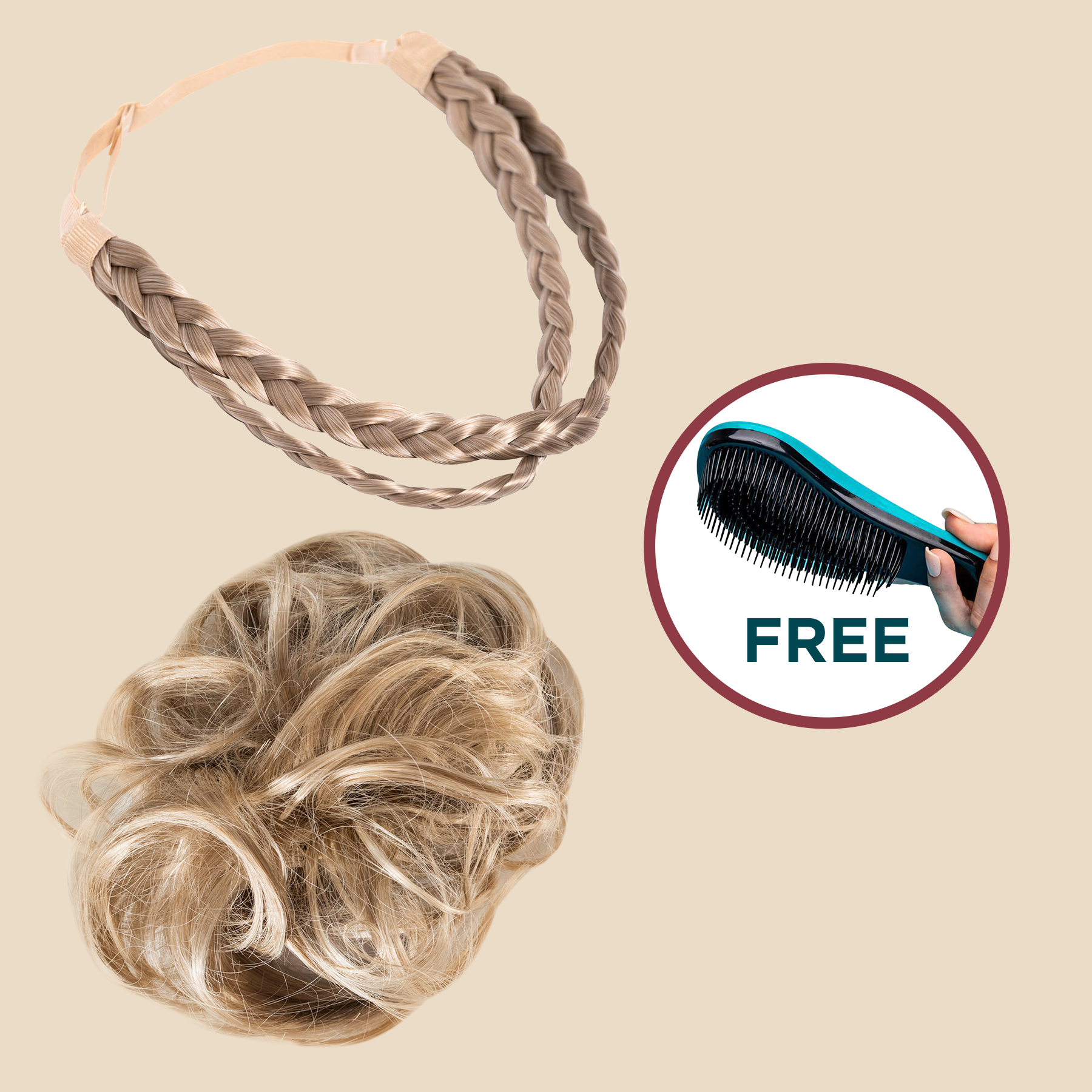 Madison Braids Bundle - Double Lulu Two Strand, Top Knot + FREE Detangler Brush