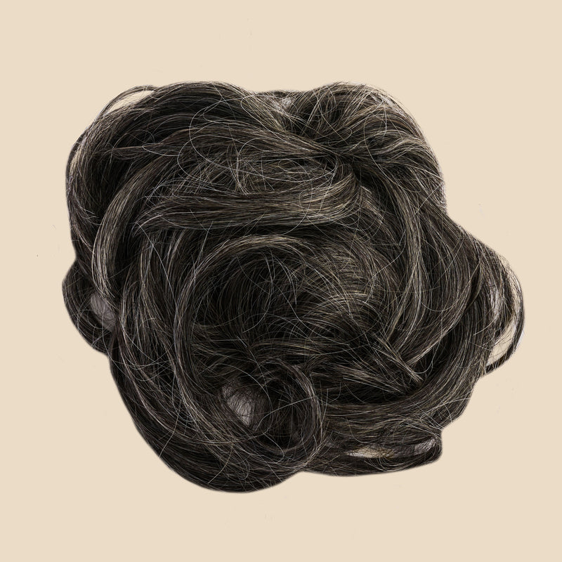 Top Knot Messy Bun Ponytail Holder Hair Extension - 2.0 Oversized - Dark Grey