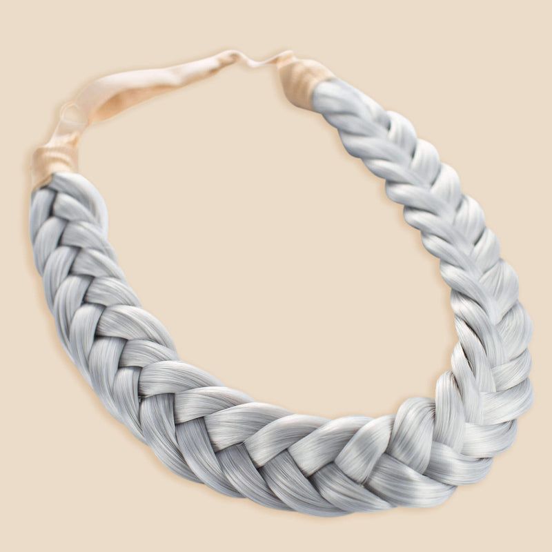 Bogo Lulu Two Strand - Braided Headband - Silver Grey