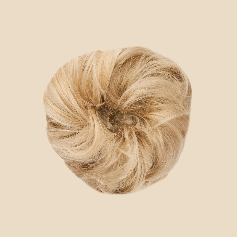Top Knot Messy Bun Ponytail Holder Hair Extension - 2.0 Oversized - Ashy Highlighted