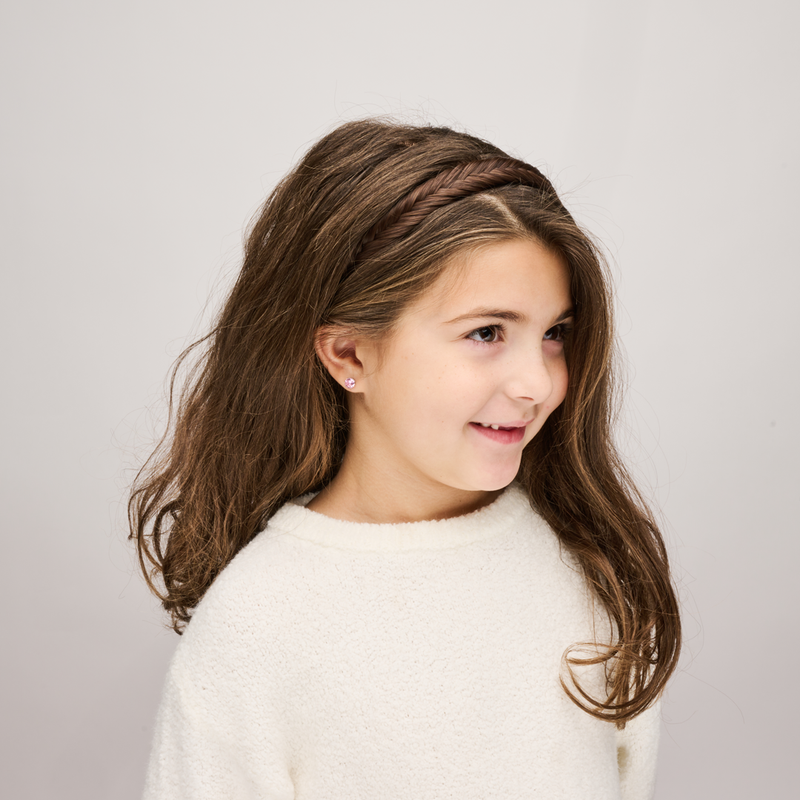 Arisa Fishtail for Kids - Braided Headband -Brunette