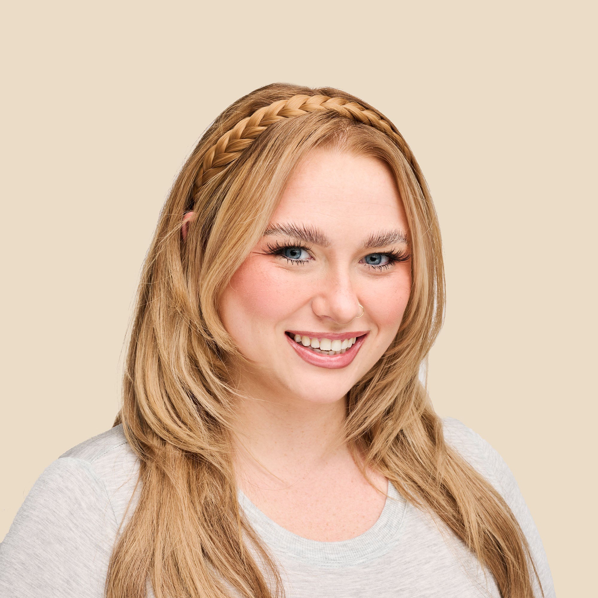 Bogo - Lulu Two Strand Braided Headband + Top Knot Ponytail - Copper