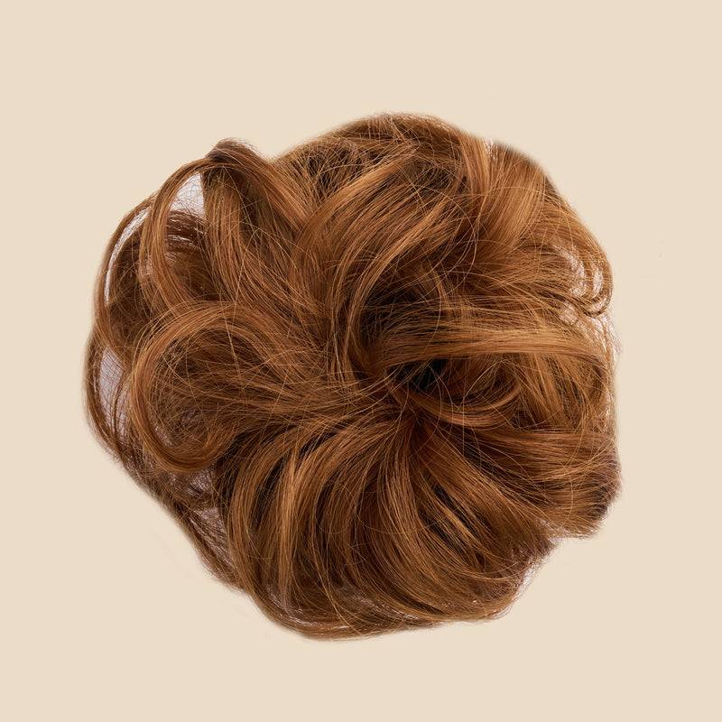 Top Knot Messy Bun Ponytail Holder Hair Extension - 2.0 - Golden Red