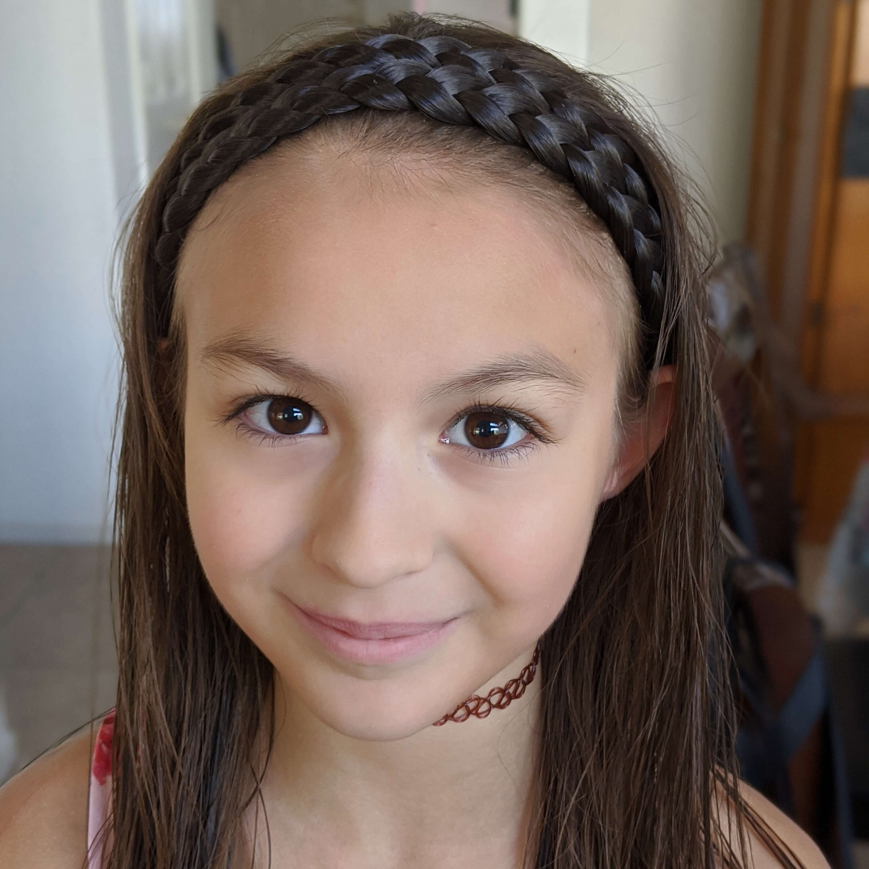 Double Lulu Two Strand for Kids - Braided Headband - Dark Brown