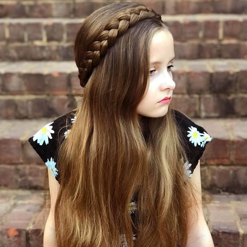 Lulu Two Strand for Kids - Braided Headband - Brunette