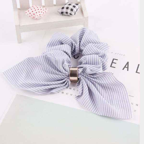 Floral Scrunchies Collection - Navy Stripes