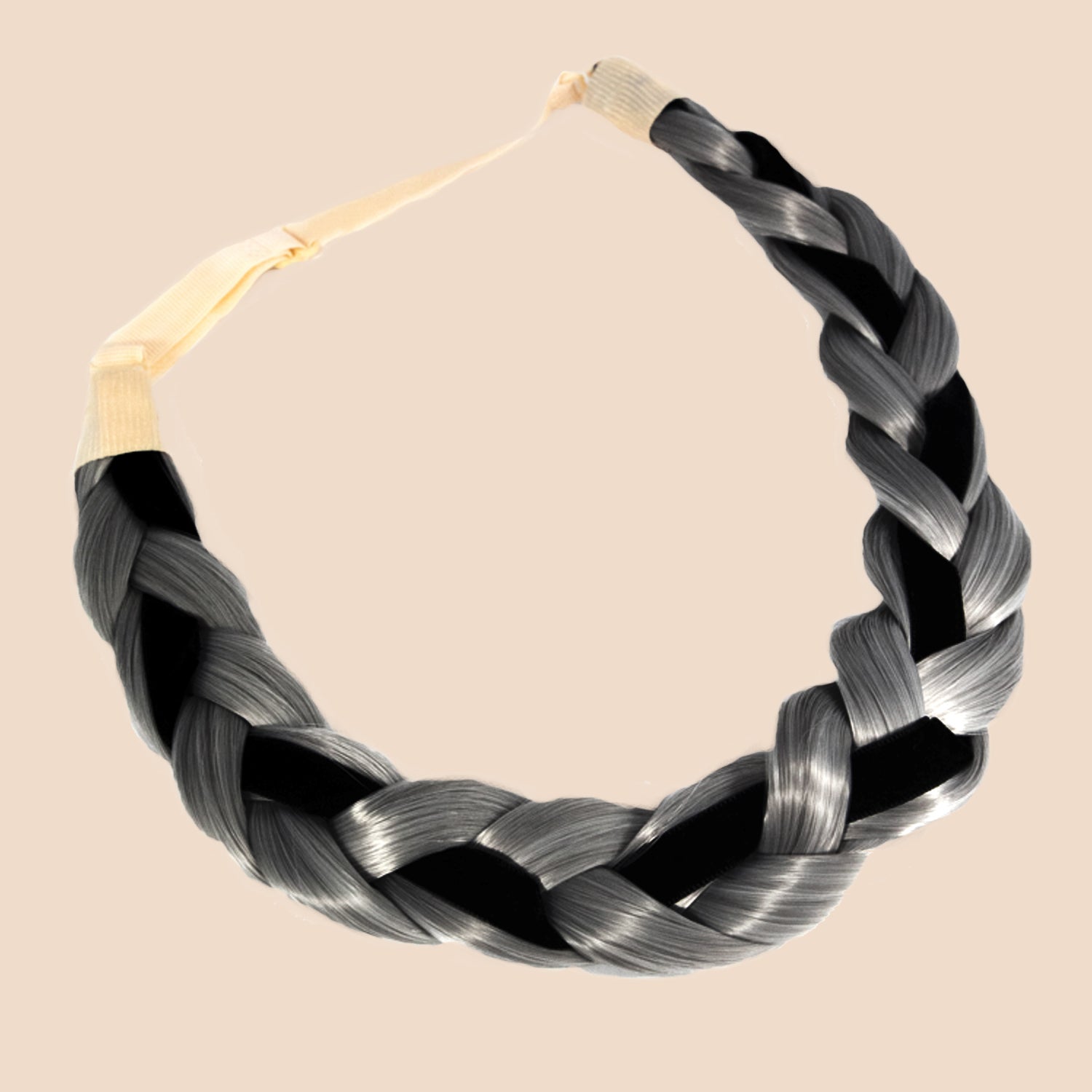 Marice Silk - Braided Headband - Salt & Pepper