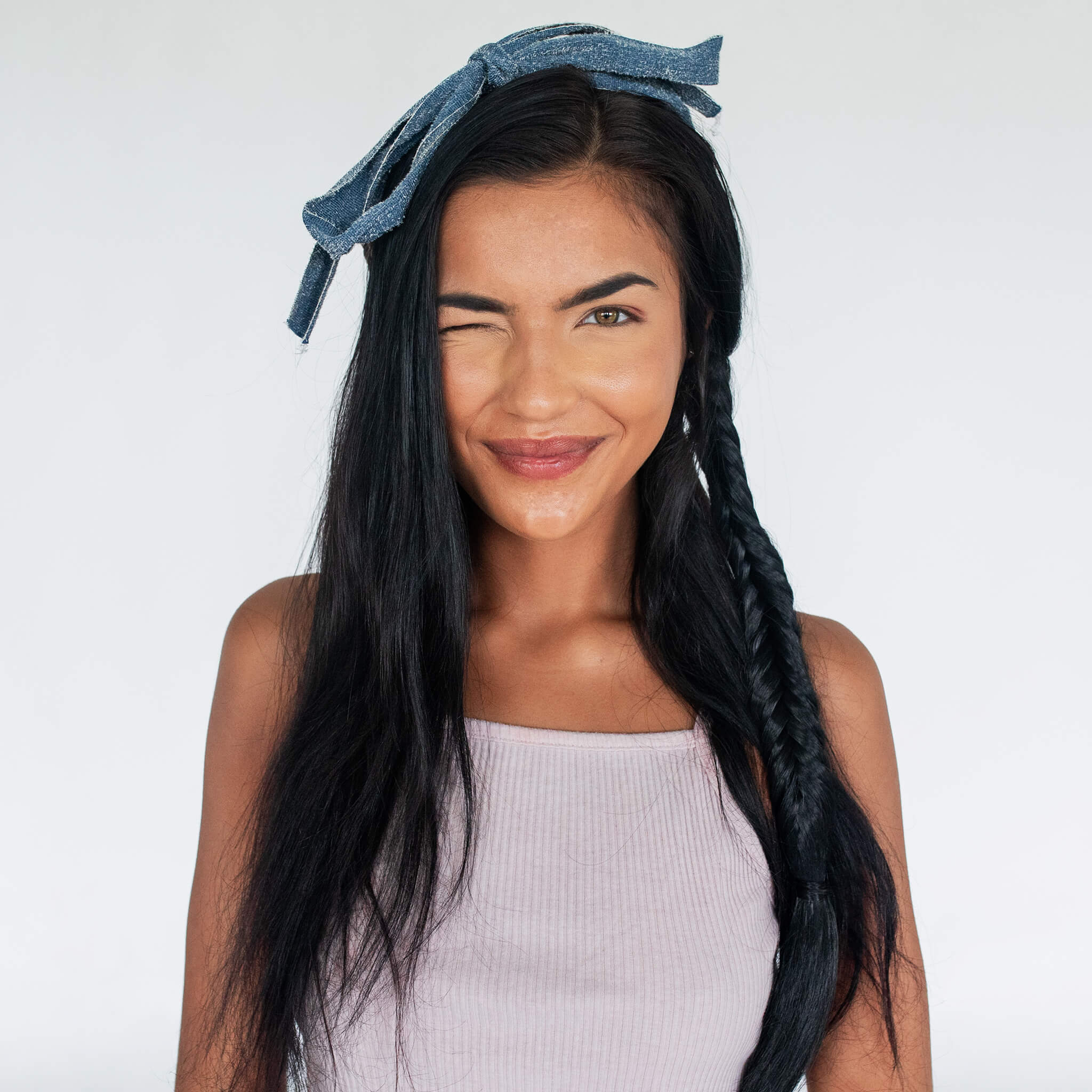 Blaire Fishtail - Braided Headband - Black