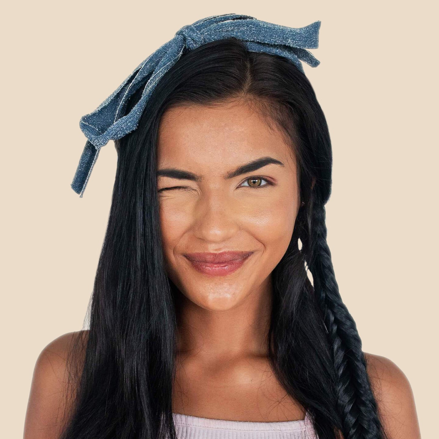 Blaire Fishtail - Braided Headband - Black