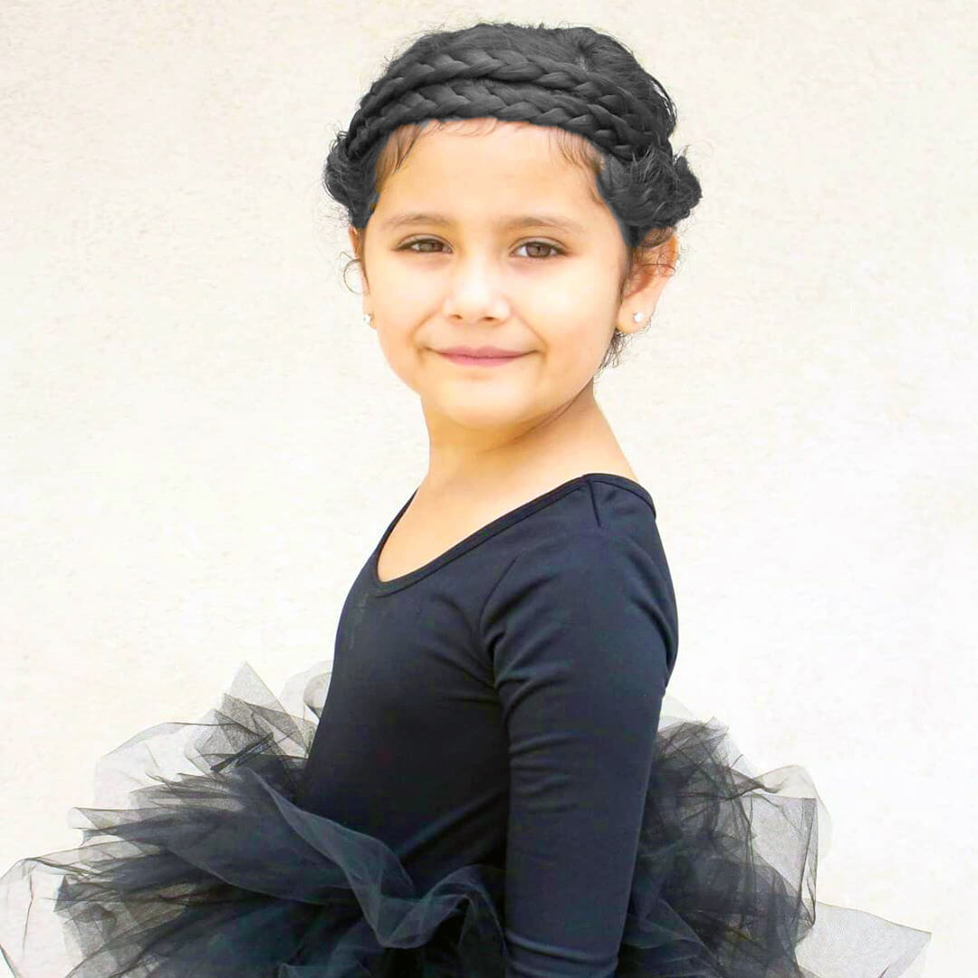 Double Lulu Two Strand for Kids - Braided Headband - Black