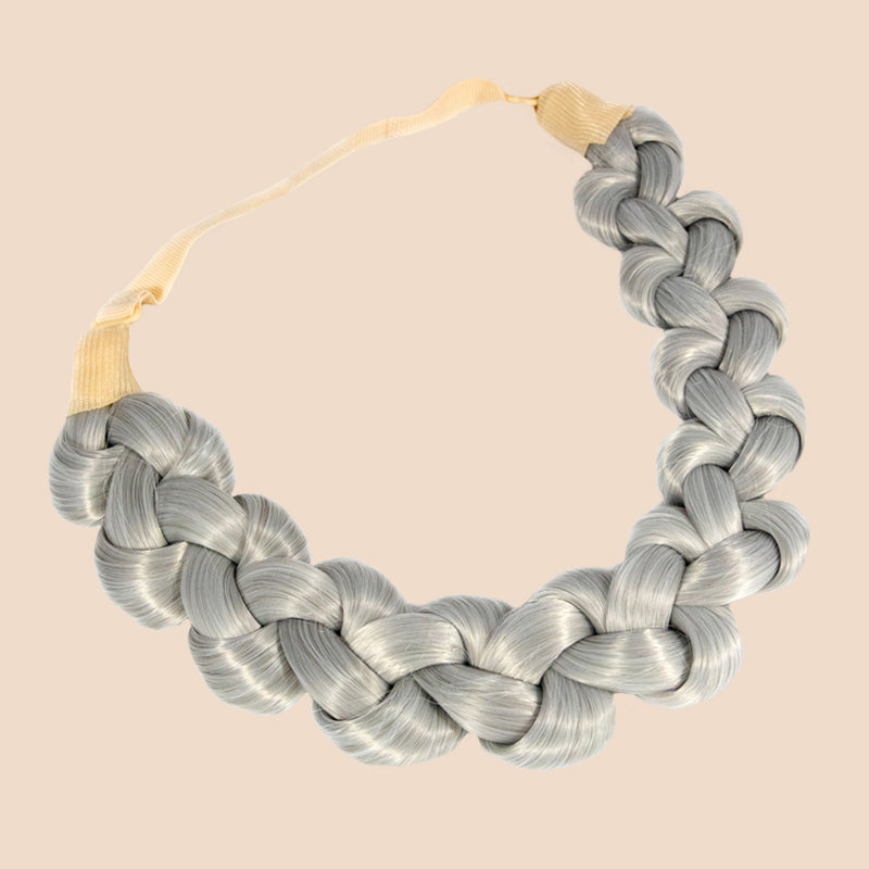 Addie Knots Braid - Braided Headband - Silver Grey