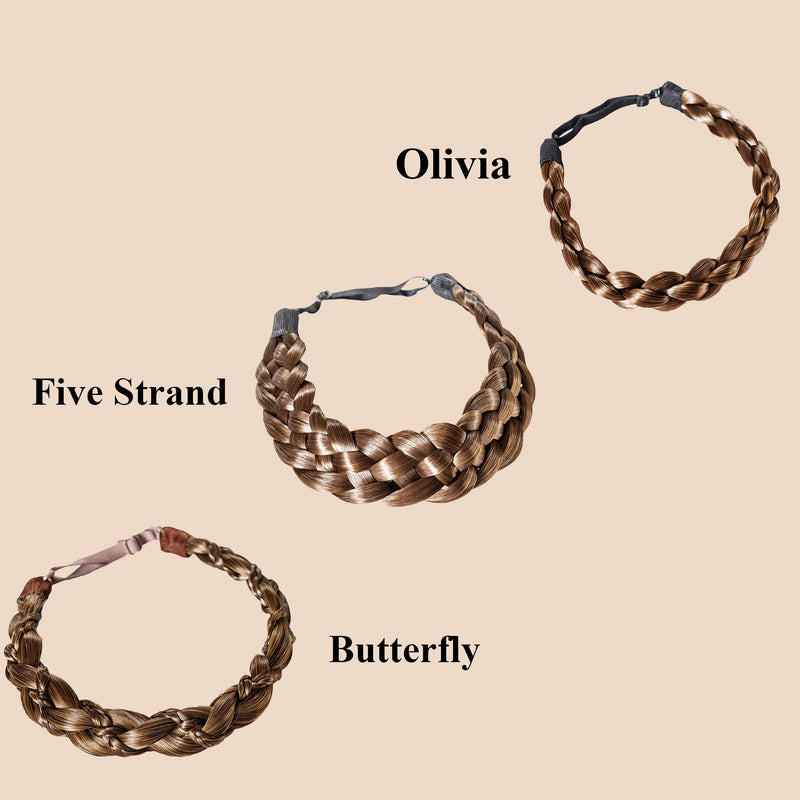 Madison Braid Bundle - Olivia, Five Strand, Butterfly - Ashy Light Brown