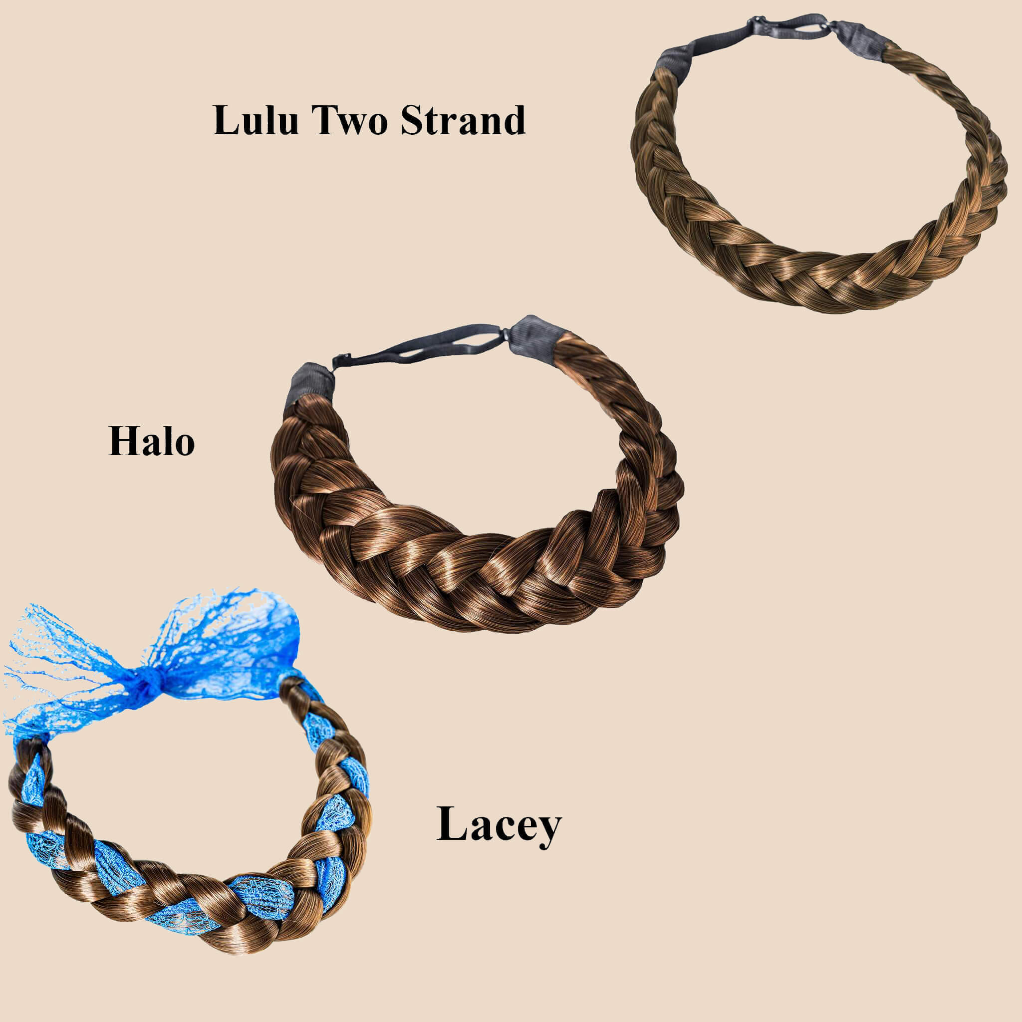 Madison Braid Bundle - Lulu Two Strand, Halo, Lacey - Ashy Light Brown