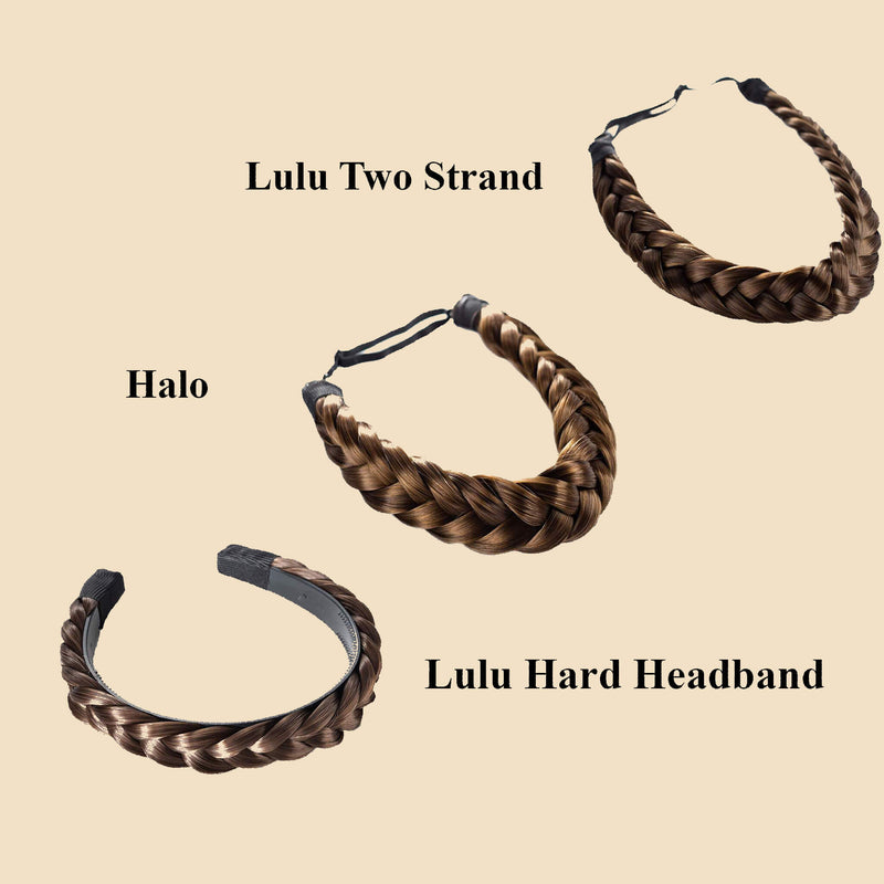 Madison Braid Bundle - Lulu Two Strand, Halo, Lulu Hard Headband - Brunette