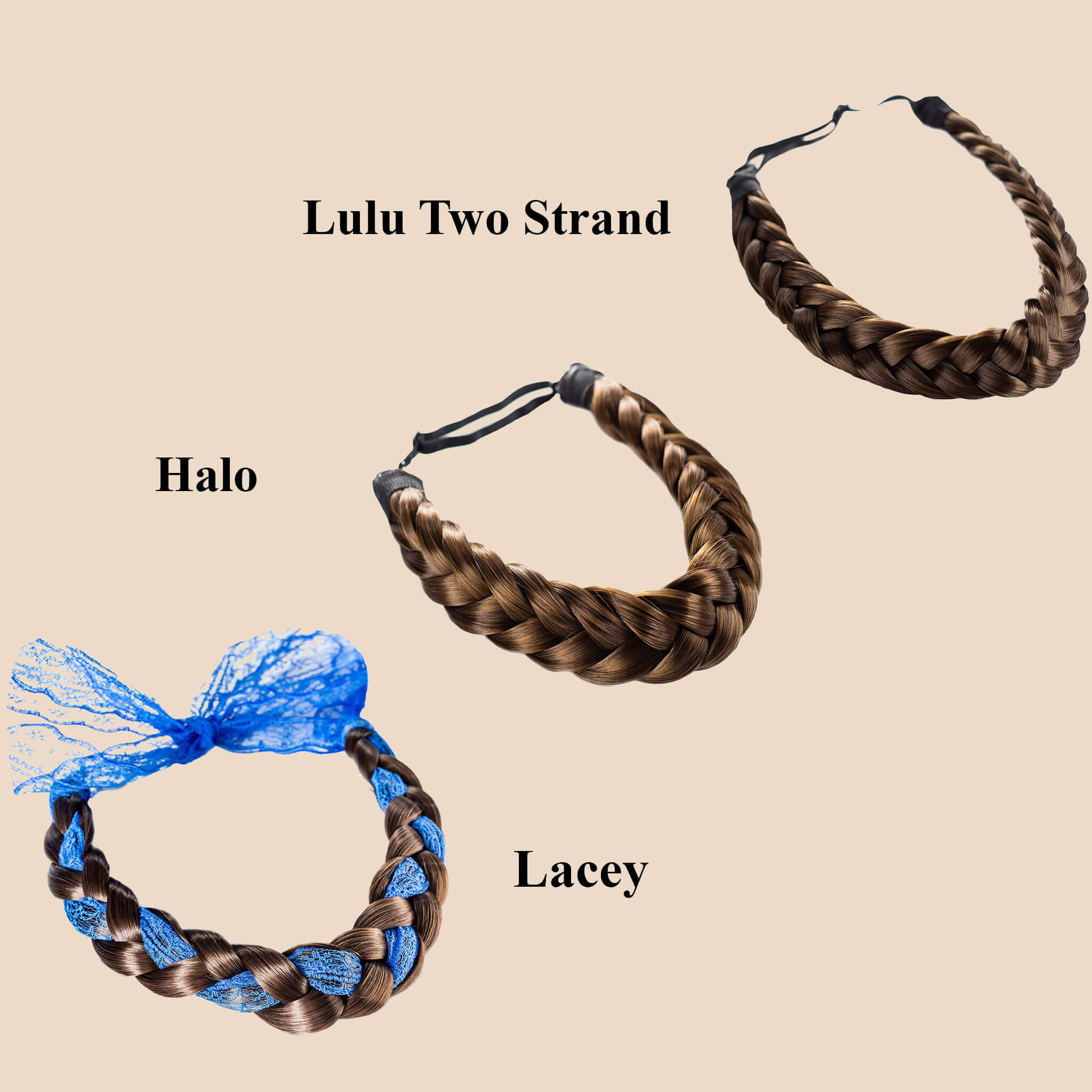 Madison Braid Bundle - Lulu Two Strand, Halo, Lacey - Brunette