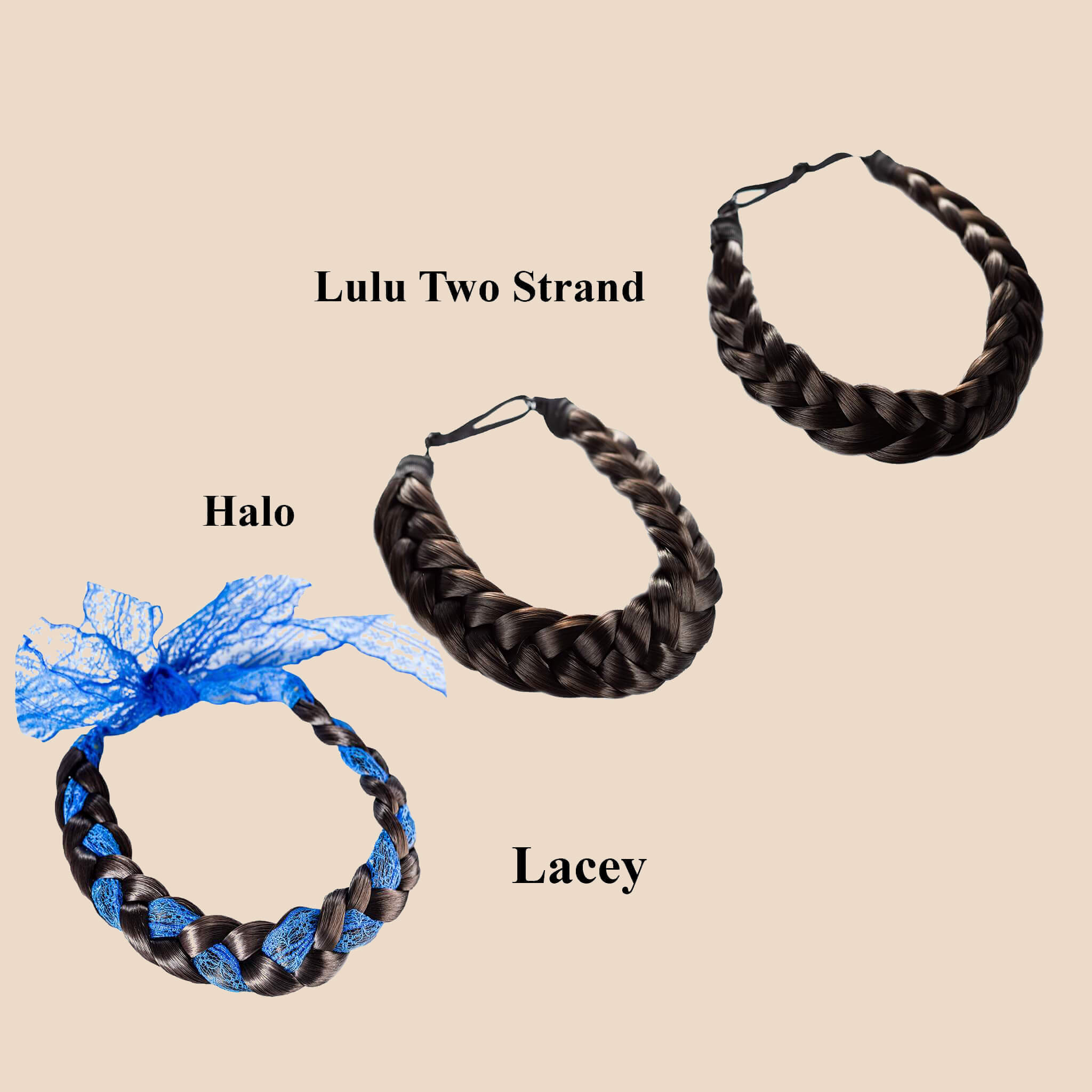 Madison Braid Bundle - Lulu Two Strand, Halo, Lacey - Dark Brown