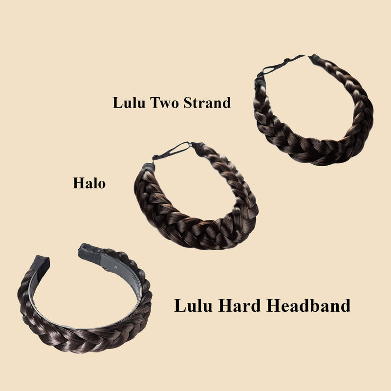 Madison Braid Bundle - Lulu Two Strand, Halo, Lulu Hard Headband - Dark Brown