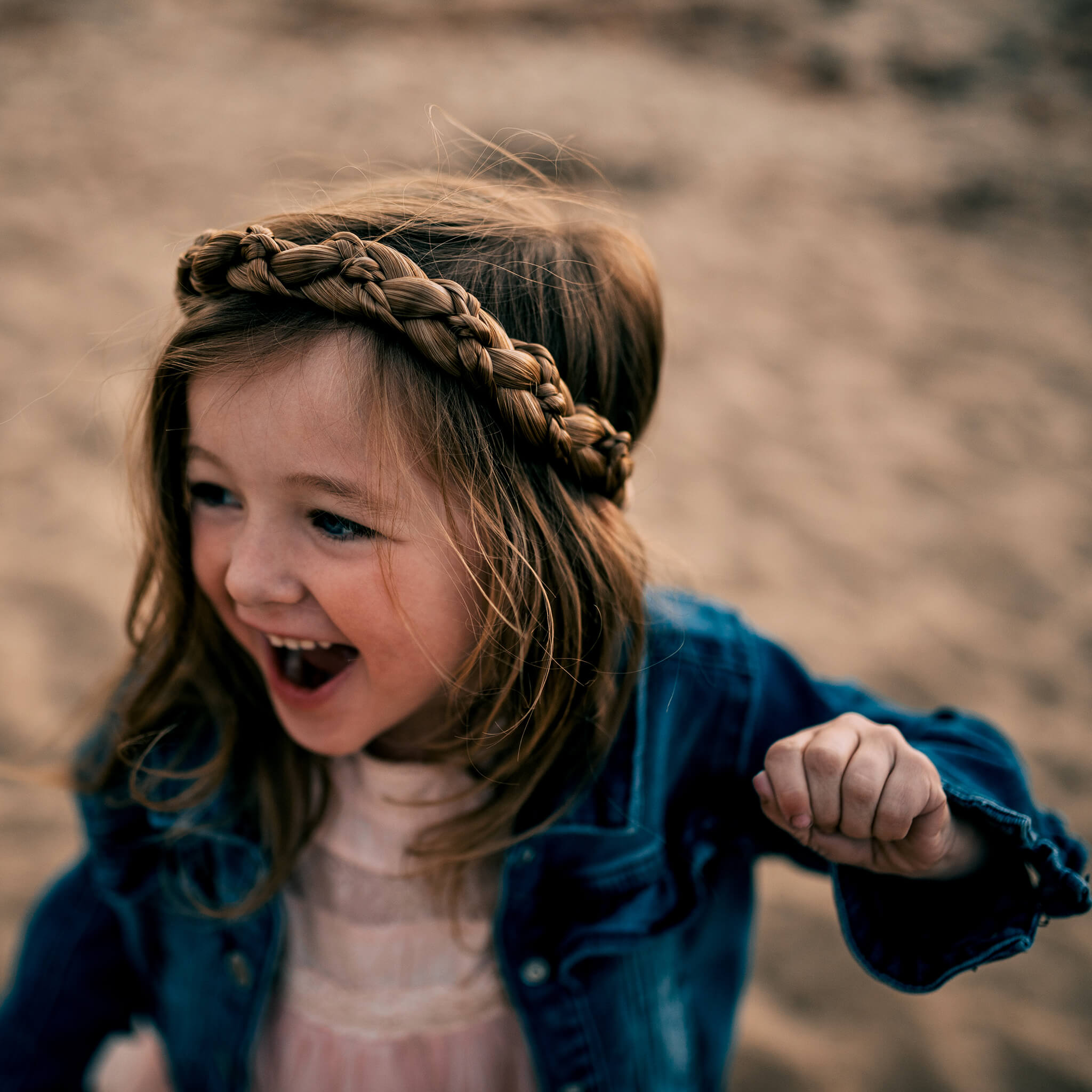 Butterfly for Kids - Braided Headband - Ashy Light Brown