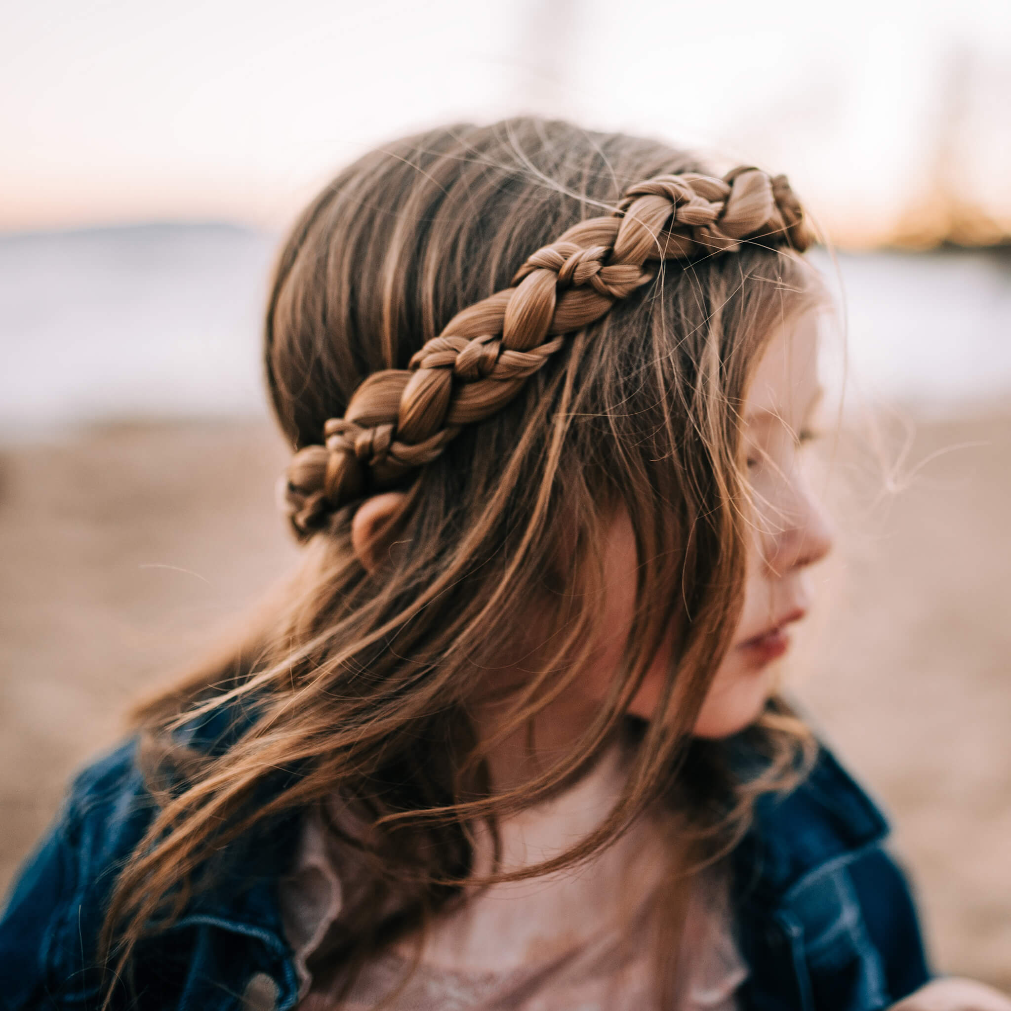 Butterfly for Kids - Braided Headband - Ashy Light Brown