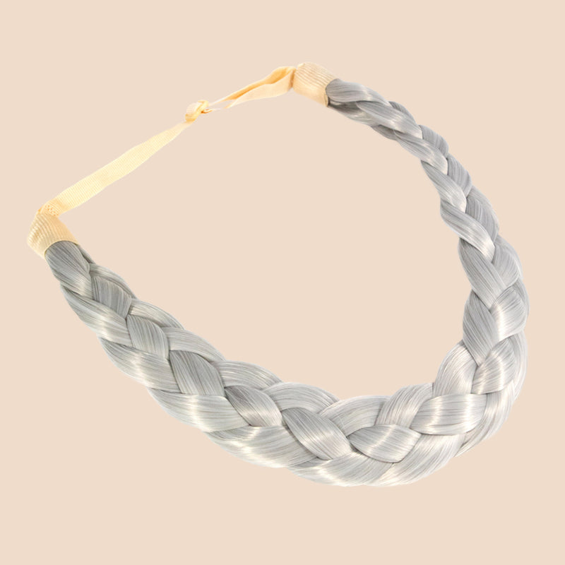 Evie Four Strand - Braided Headband - Silver Grey