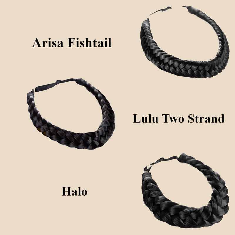 Madison Braid Set - Lulu Two Strand, Arisa Fishtail, Halo - Black