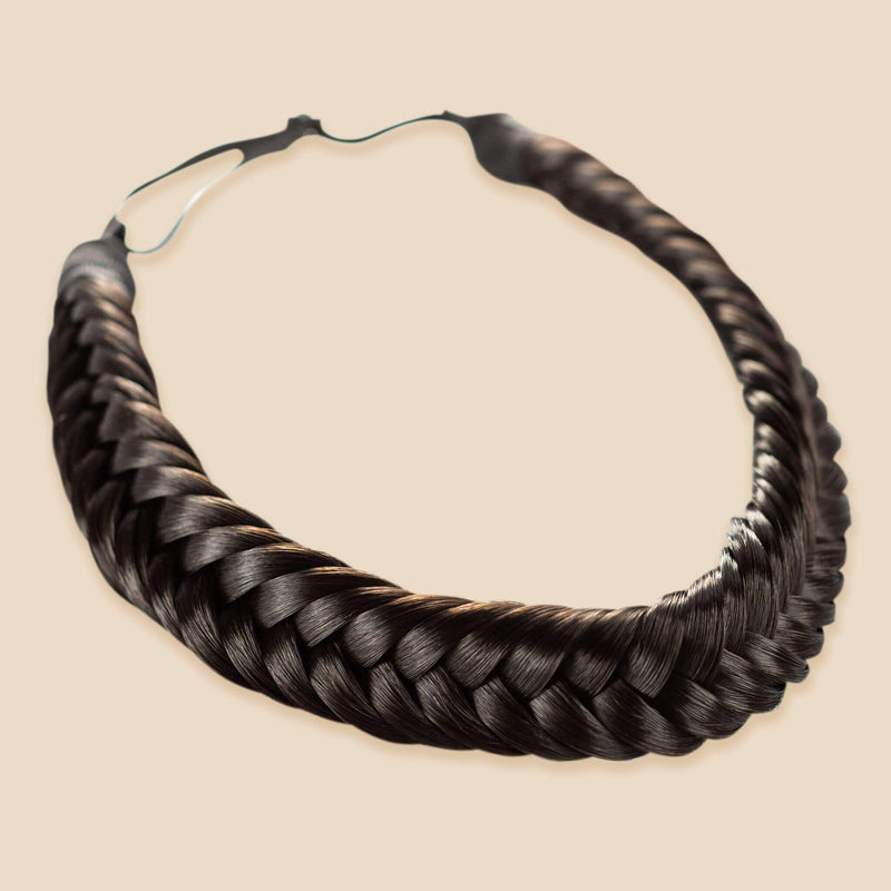 Arisa Fishtail - Braided Headband - Black