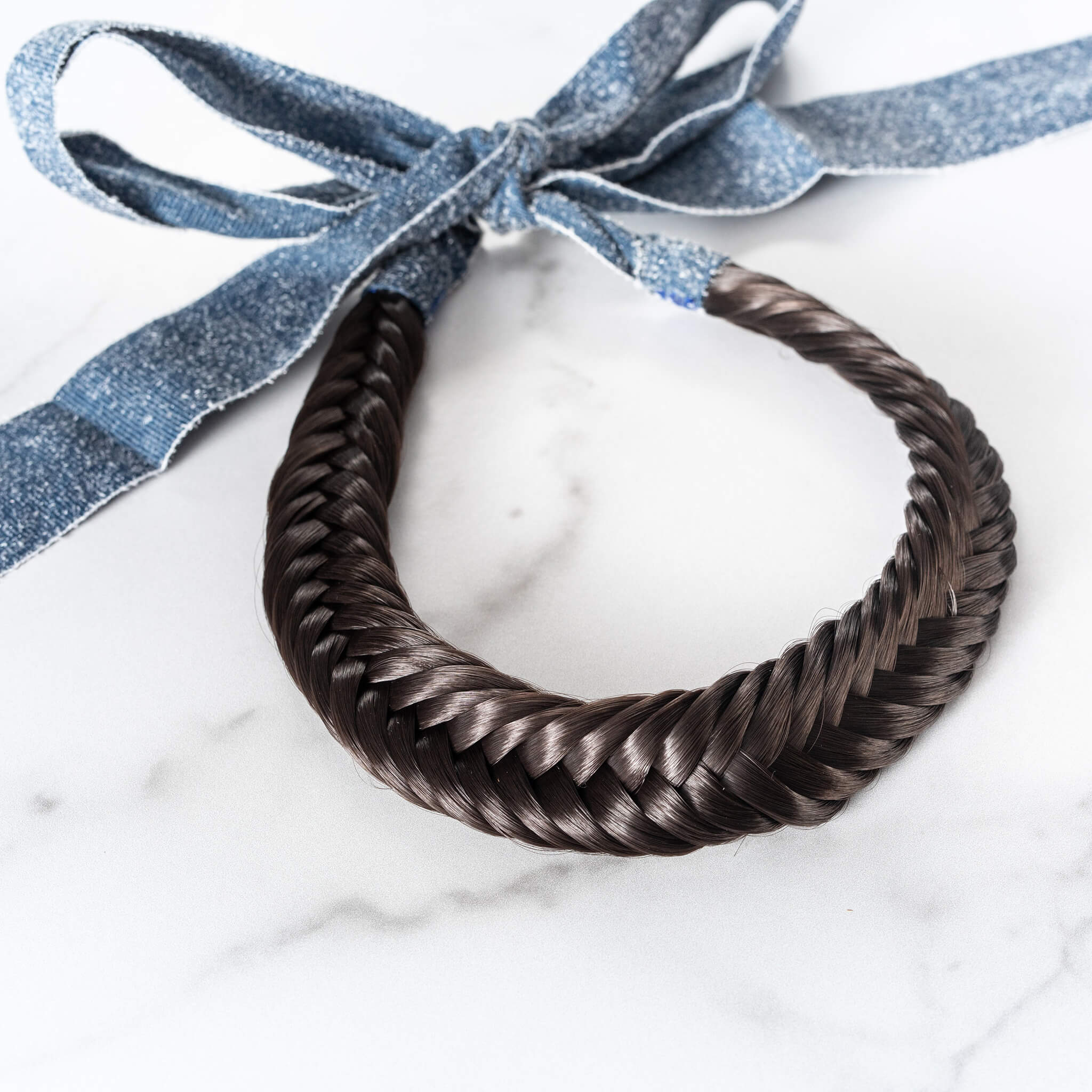 Blaire Fishtail - Braided Headband - Dark Brown