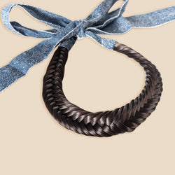 Blaire Fishtail - Braided Headband - Dark Brown