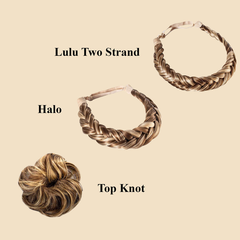Madison Braid Bundle - Lulu Two Strand, Halo, Top knot - Highlighted