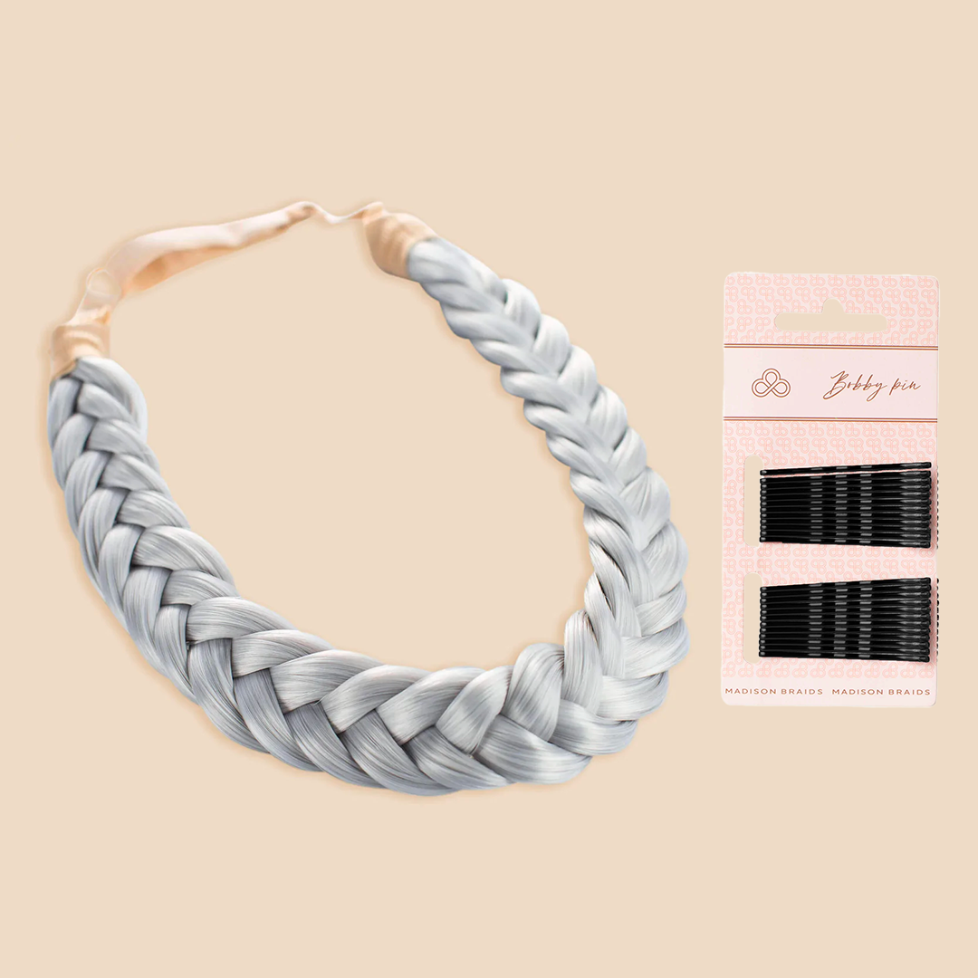 Lulu Two Strand & Free Bobby Pins Bundle - Silver Grey