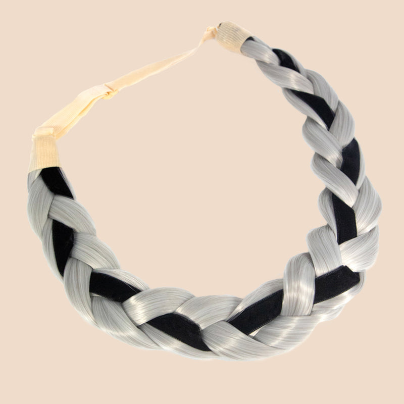 Marice Silk - Braided Headband - Silver Grey