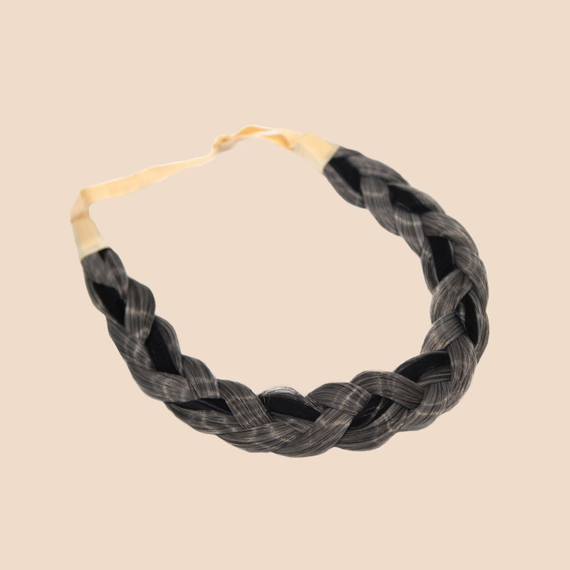 Marice Silk - Braided Headband - Salt & Pepper