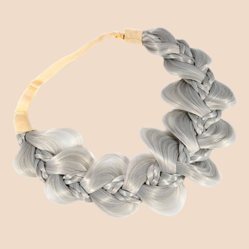 Nori Gourd Braid - Braided Headband - Silver Grey
