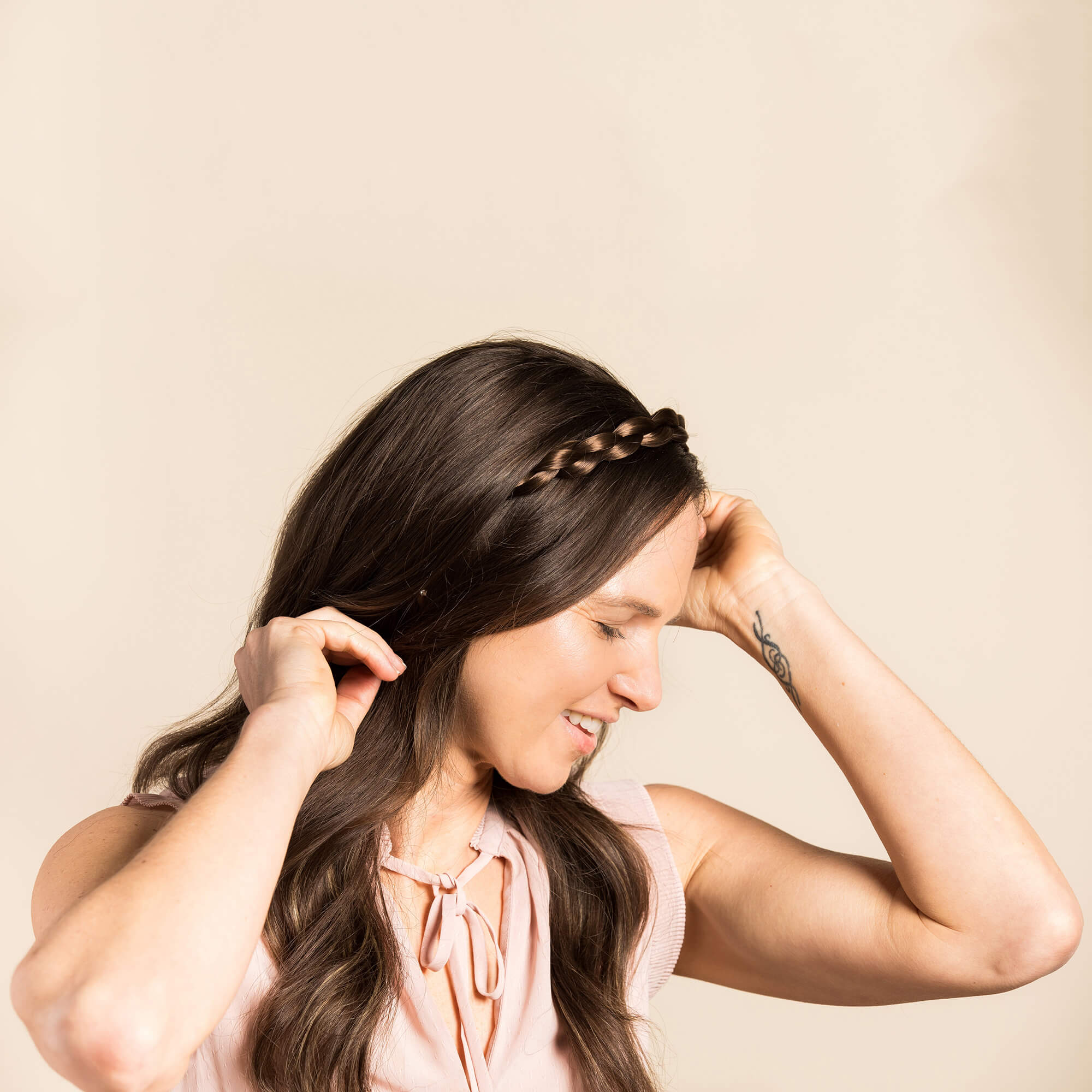 The Olivia - Braided Headband - Brunette