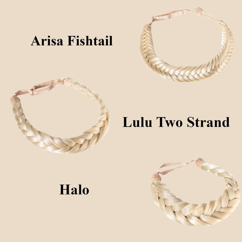 Madison Braid Set - Lulu Two Strand, Arisa Fishtail, Halo - Platinum