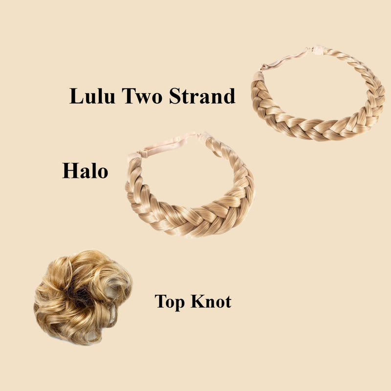 Madison Braid Bundle - Lulu Two Strand, Halo, Top knot - Sunset Blonde