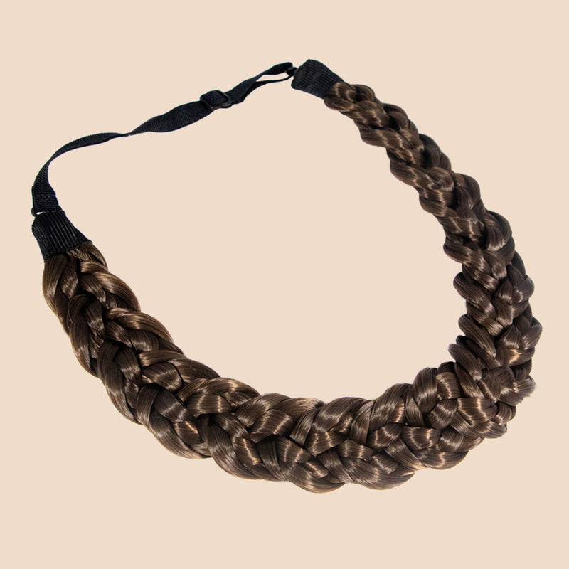 Shimmer Nine Strand - Braided Headband - Brunette