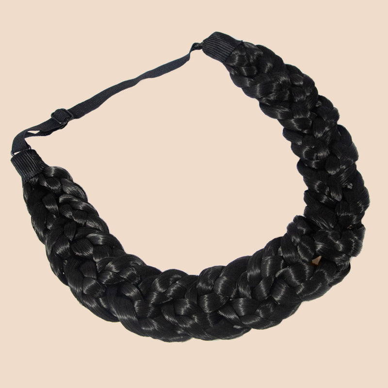 Shimmer Nine Strand - Braided Headband - Black