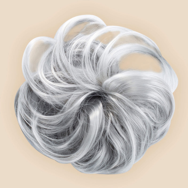 Top Knot Ponytail Holder - Silver Grey