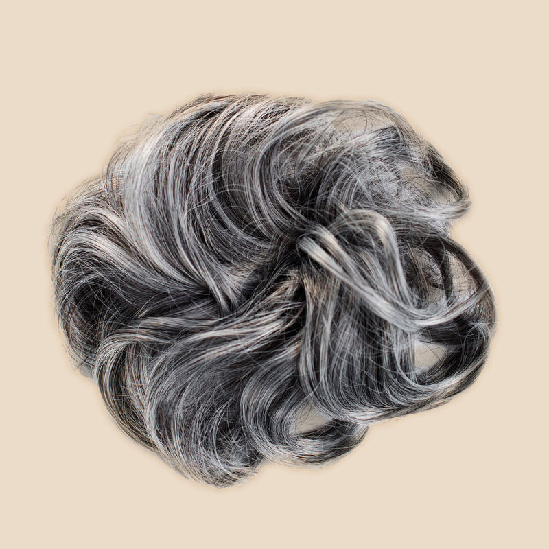 Top Knot Messy Bun Ponytail Holder Hair Extension - Original - Salt & Pepper