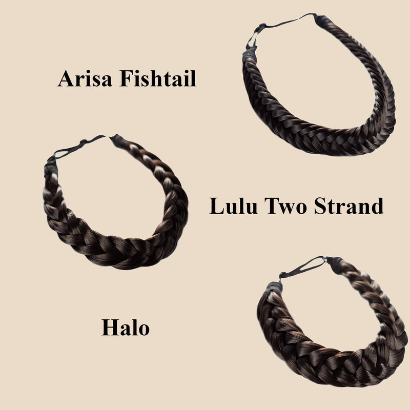 Madison Braid Set - Lulu Two Strand, Arisa Fishtail, Halo - Dark Brown
